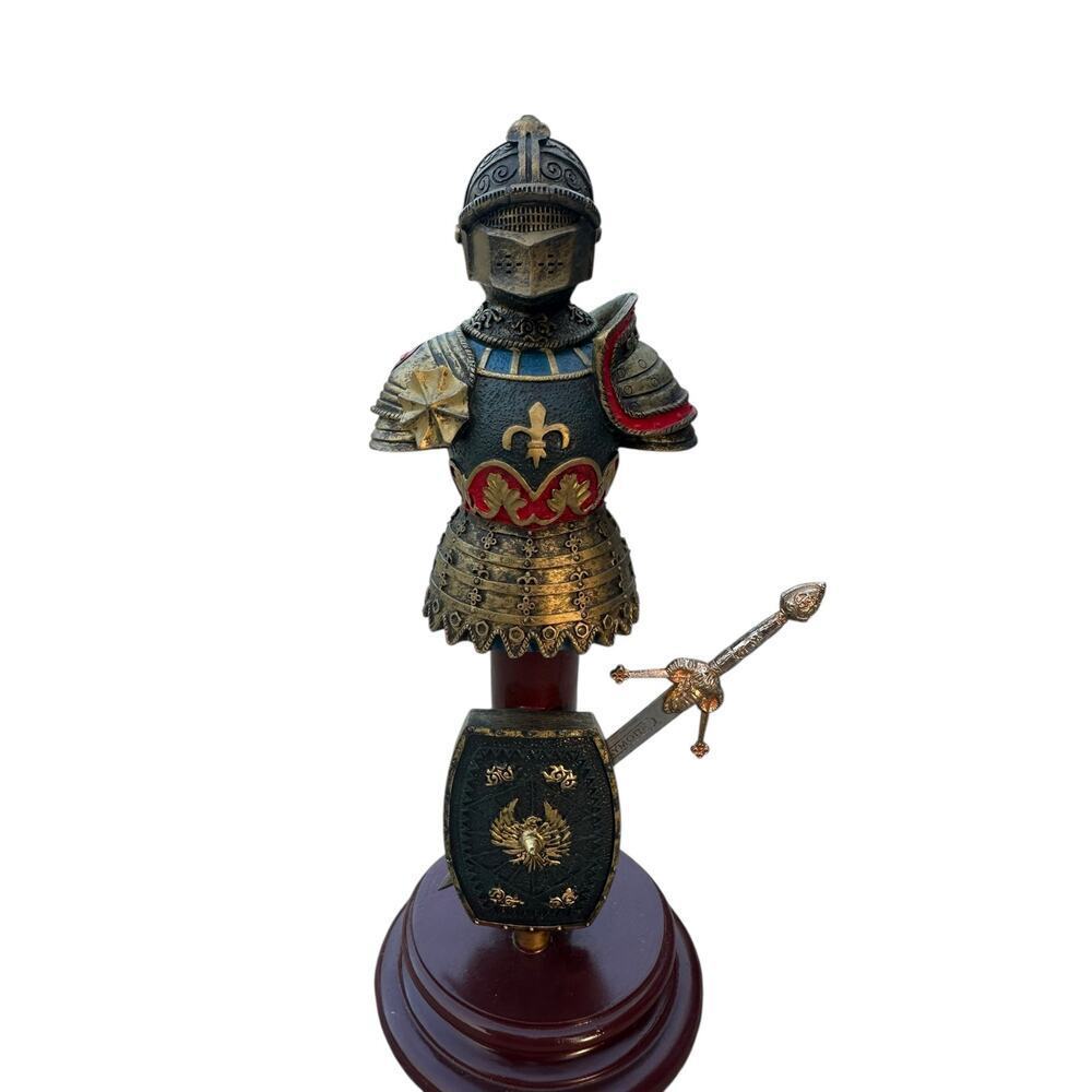 Medieval Camelot Knight Armor Figurine with Sword & Shield | Collectible Statue